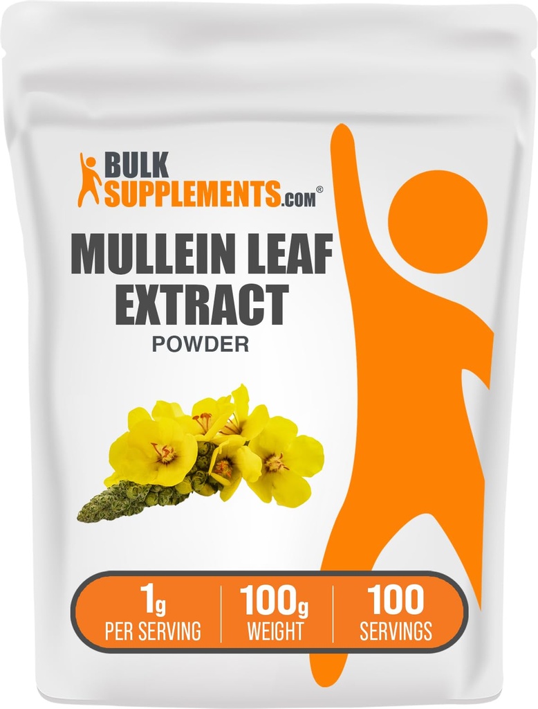 BulkSupplements.com Mullein Extract - Verbascum Thapsus, Mullein תוסף - Herbal Supplement for Immune Support - Gluten Free, 1g לכל משרת, 100g (3.5 oz) (Pack of 1)