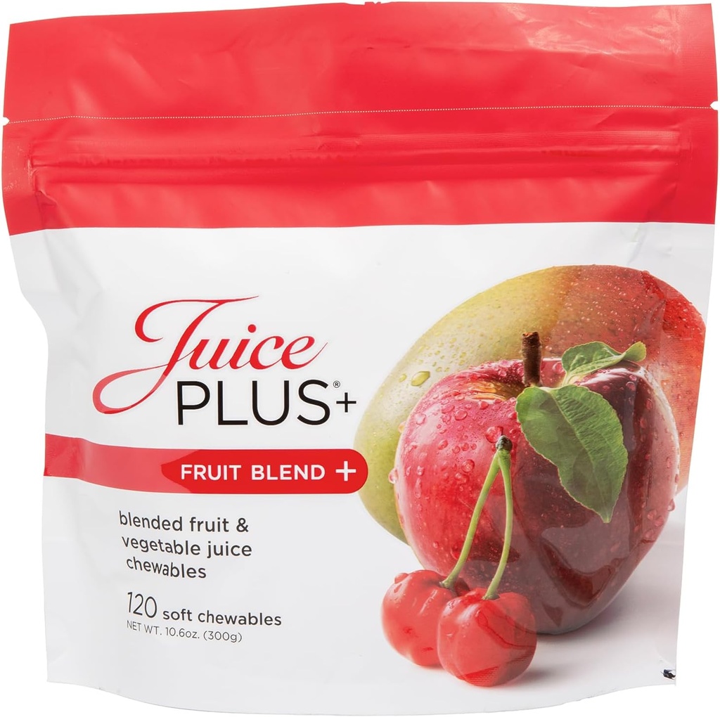 Juice Plus+ Fruit Chews (Chewables) - Boost Your Nutrition with 11 פירות & Plant Ingredients - חניכיים טבעונית לילדים ומבוגרים - ויטמינים, תזונה מלאה מזון - 1 Pouch (1-Mo, 30 צ'רדס)