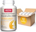 Jarrow Formulas Glucosamine + Chondroitin + MSM קפסולות, תוספת תמיכה משותפת עם ויטמין C ו Manganese, 240 קפסולות, 60 יום אספקה, אריזה של 12