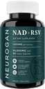 Neurogan NAD+ עם קפסולות Resveratrol 1:1 Ratio - 1200mg Per משרת, 90 Ct - בריאות סלולרי והזדקנות בריאה תוספת, אנרגיה ותמיכה החיסון - Nicotine Adenine Dinucleotide NAD + תוספת