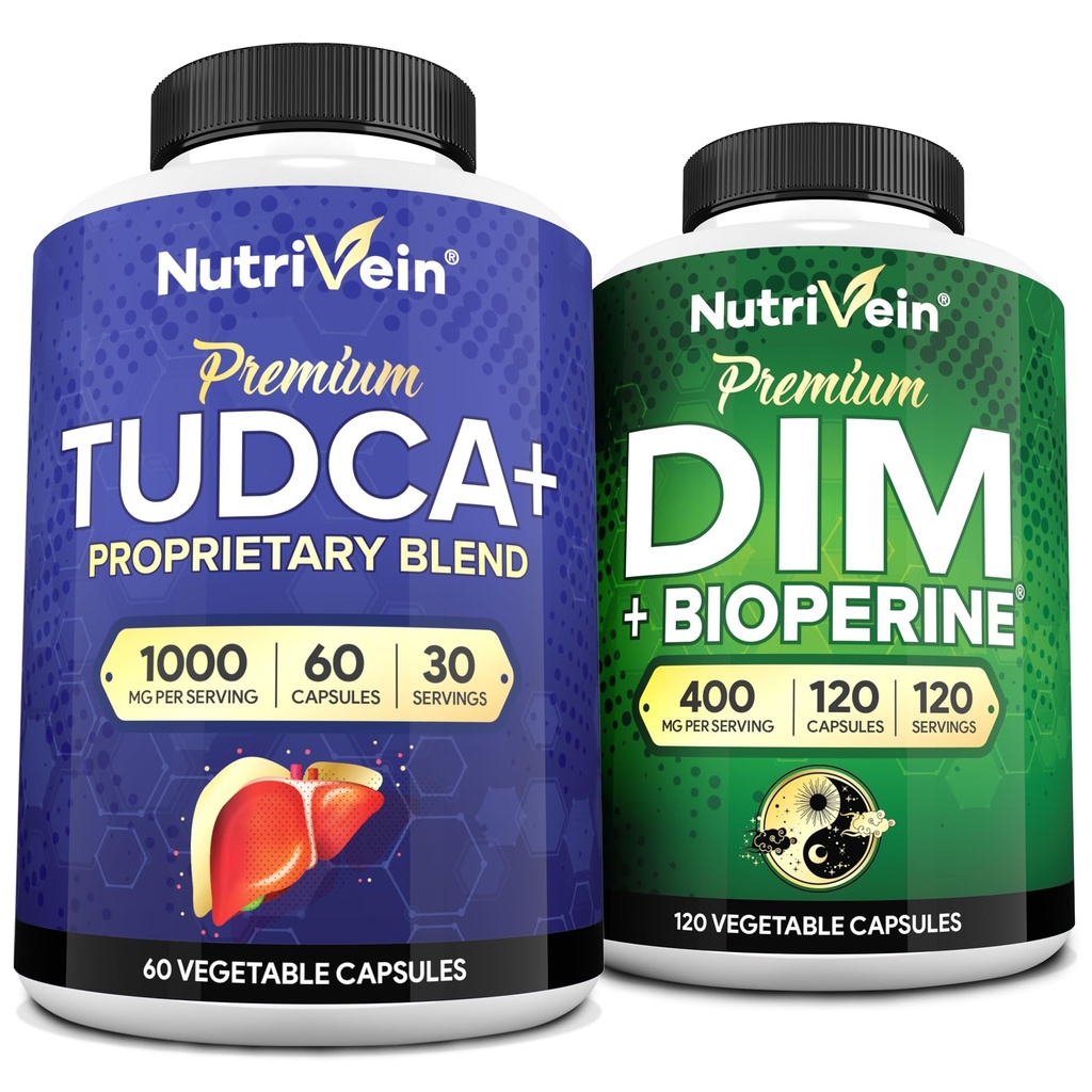 מזון מזינים Premium TUDCA ו- DIM תוסף Bundle: High-Absorption TUDCA תוסף ו- DIM עבור Detox, Balance ו- Well-Being