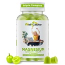 Magnesium Complex Gummies for Adults: Triple Magnesium Supplement with Magnesium Glycinate Malate Turate for Men Support Sleep Mood Balancedעצמות שריר סוכר חינם אורגני 60CT