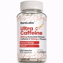 Extended Release Caffeine Pills + Caffeine L-theanine + Focus & אנרגיה תוסף + No Jitters, No Crash + Natural - 120 קפסולות