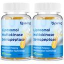 Liposomal Nattokinase 12,000 FU Serrapeptase 360,000 תוסף SPU Enzyme - עשיר עם Synergistic Enzymes ו-Inulin עבור Circulatory, Gut, Digest 60 קפסולות (2 בקבוקים)