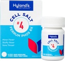 Hyland's No. 4 Cell Salt Ferrum Phos 6X Tablet, Decongestant and Sinus Relief, Inflammation Supplement, Natural Relief of Cold and Fever הסימפטומים, Quick Disshoot Tablets, 100 Count