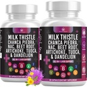 חלב Thistle NAC Chanca Piedra Beet Root Artichoke Dandelion Root - Liver Plus Astragalus TUDCA Choline & ג'ינג'ר - 120 הרוזן