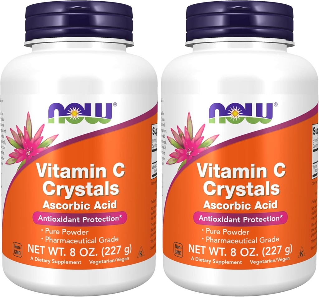 עכשיו תוספים, ויטמין C Crystals (Ascorbic Acid) אבקה, Antioxidant Protection *, 8-Ounce (Pack of 2)
