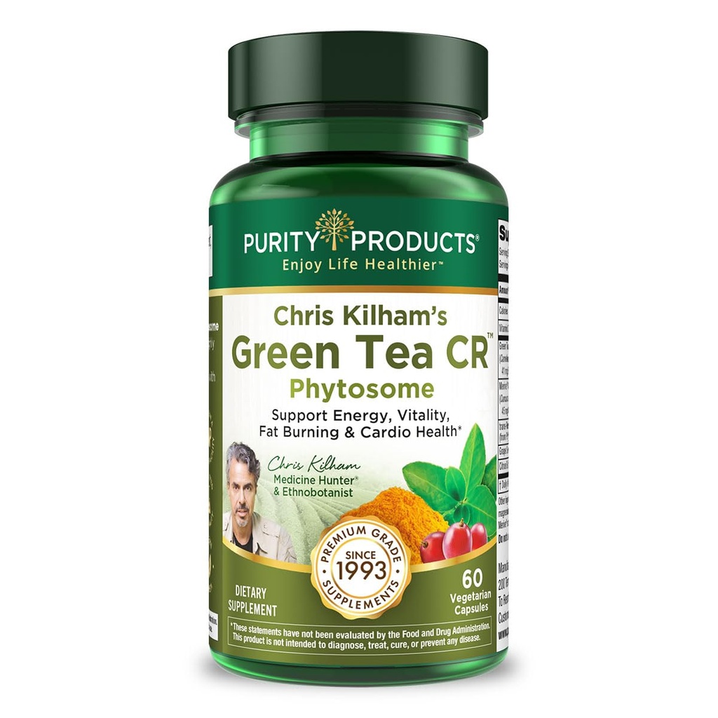 מוצרי תה ירוק CR W/Phytosome טכנולוגיה עבור Boosted Bioavailability מ כריס קילהאם 60 קפסולות