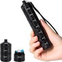 Portable Metal Weekly Pill Organer - Waterהוכחה Pill Box, Smallקומפקטי שבוע אלומיניום Alloyer, 7 Day Daily Medicine מארגנת Holder for Small Pills, Black S שחור