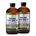 שמן זרעי שחור אורגני - USDA Certified Cold Pressed Glass בקבוק מעל 1.5% Thymoquinone 3X כוח טורקי Black Cumin Nigella Sativa non-GMO 100% שמן שחור טהור (32oz זכוכית (2X16)