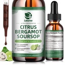 Citrus Bergamot Liquid Drops - תוסף טבעי עם Soursop, Red Yeast Rice, Garlic, אוליביפ, Black Pepper - High Absorption - תמיכה מלאה ב-Soursop bitters, 2 Fl Oz