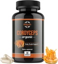 תוספי תזונה אורגניים - אנרגיה טבעית Boost ו- Respiratory Health Support with Cordyceps Milita, Clinically Backed, Non-GMO & Allergen-Free | 90 קפסולות