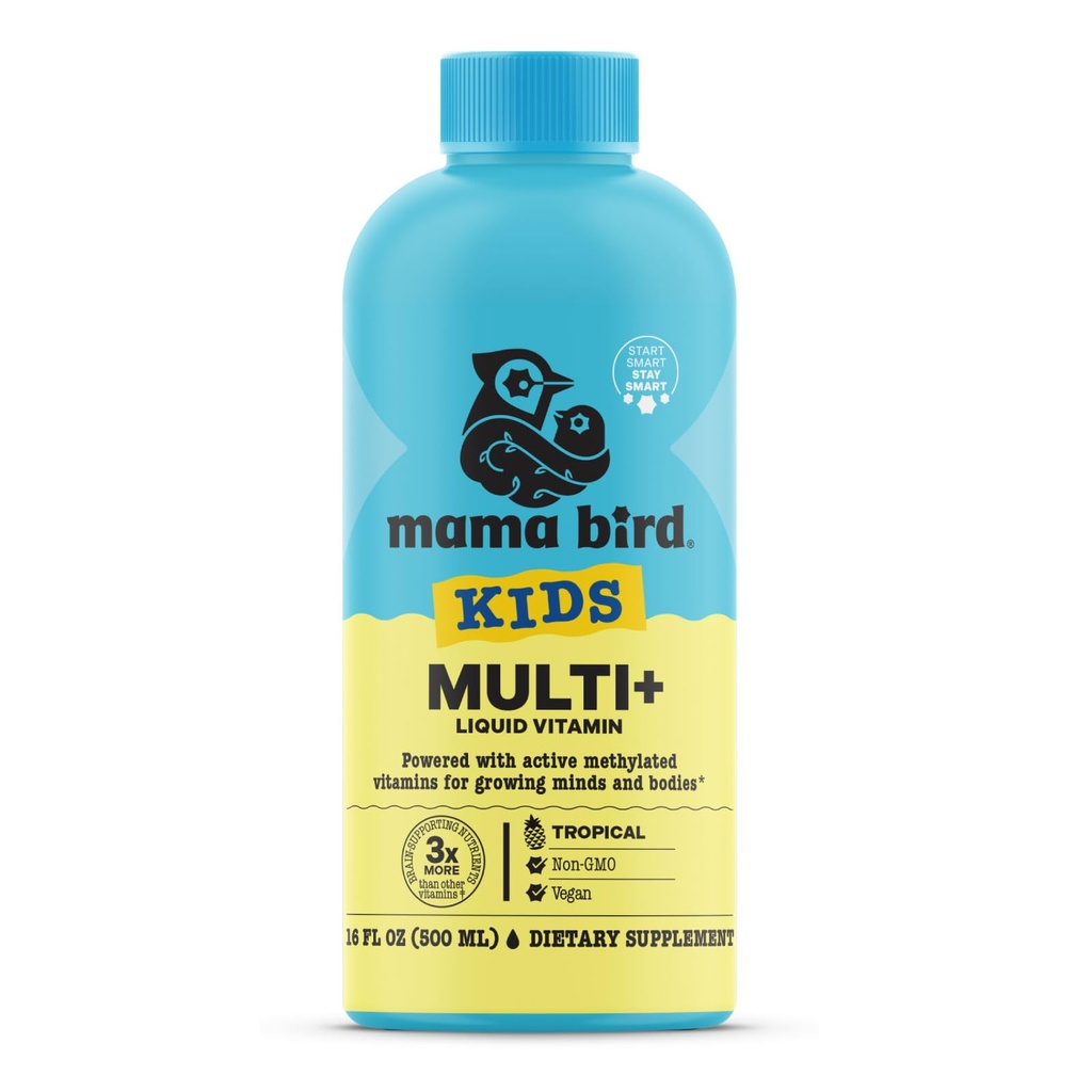 הטוב ביותר Nest Wellness Kids Multi Plus - Brain Health Support Supplement for Kids - נוזל Multivitamin עם ויטמינים methylated - תוספי תזונה בריאות Immune - טרופי פלאמור, 16 fl oz