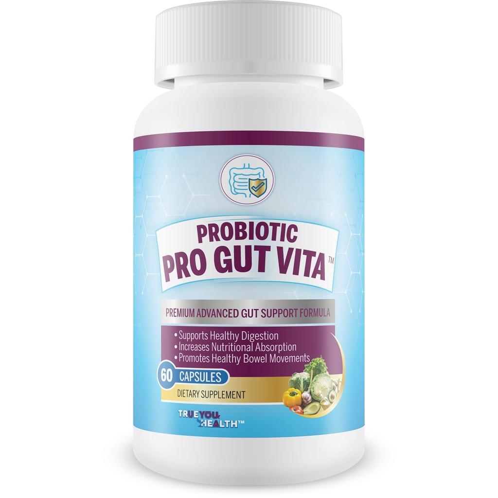 Probiotic Pro Gut Vita - Gut Health Support Probiotic & ויטמין פורמולה - קידום תזונה בריאה, Absorption, תנועת Bowel - לעזור לשפר את ה-microbiome עבור יתרונות בריאותיים נוספים