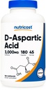 חומרים מזינים D-Aspartic Acid (DAA) קפסולות 3000 מ"ג פרי (180 קפסולות) - Non-GMO