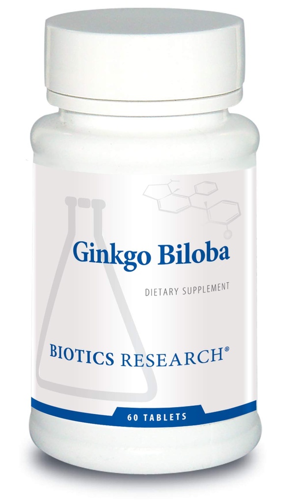 Biotics Research Genekgo Biloba Standardized 24% ג'ינקגו בילובה פריץ, תוסף המוח, nootropic, Focus, Energy, Memory, Health Aging. 60 טבליות