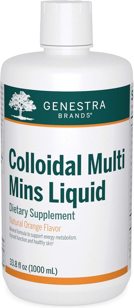 Genestra Brands Colloidal Multi Mins נוזל - מינרלים קולואידאליים - Natural Orange Flavor - 33 משרתים