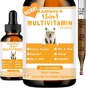 15 ב 1 Multivitamin לכלבים - כלב רב ויטמין תמיכה משותפת, Gut & Immune בריאות - Canine Digestion, Heart, Skin & Coat Health - תוספי ויטמינים עבור Puppy - בייקון פלמור
