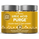 פורג! Uric Acid Flush - Eat & Drink What You Want - Detox וניקוי עם Celery Seed Extracted, Tart Cherry & Chanca Piedra עבור תמיכה משותפת Active Mobility - 120 קפסולות טבעוניות רכות