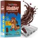 YUM-V'S - Kids Multivitamin Chewable Chocolate Bears - Multivitamin for Kids Supplement - 16 ויטמינים ומינרלים - ויטמינים כולל D, Zinc, C, B Complex & More, 60 Count Pack של 1