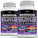 AGE Magnesium תוסף - Powerful Glycinate Citrate Malate Oxide Turate Aspartate Gluconate Orotate & Mag Chloride Manganese העצם בריאות וכוח העצם, תמיכה משותפת 180