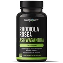Rodiola Rosea עם Ashwagandha שורש קפסולות - סטנדרטי ל-3% Rosavins ו- 1% Salidroside - 120 Count Count