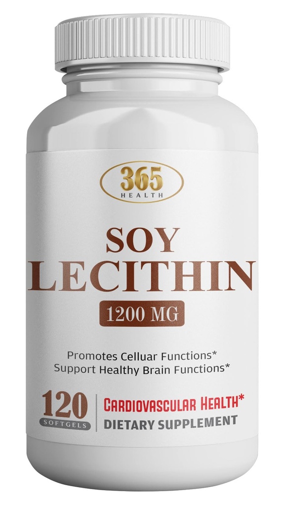 HEALTH LFE Lecithin 1200mg, High Potency, 120 Softgels, שילוב טבעי של חומצות שומן חיוניות כדי לתמוך המוח ותפקוד עצבי - Lecithin מזון כיתה, 1200 מ"ג לשרת, תוספת תזונה