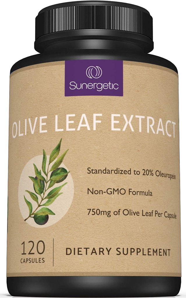 Premium Olive Leaf Extracts - Standardized to 20% Ol Europein - Super Power זית Exact תוספת תמיכה מערכת החיסון ו- Cardiovascular Health - 750 מ"ג פר קפסולה - 120 קפסולות