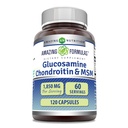 פורמולה מדהימה Glucosamine Chondroitin MSM 1850 מ"ג תוספי קפסולות לשרת | Non-GMO | Gluten Free | Made in USA (120 Count)