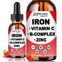 תוספת ברזל נוזלית W / Vitamin C, A, B-Complex, ברזל טיפות ויטמין עתיר עתיר נוזל ברזל תוספי מזון לנשים, גברים וילדים - Support Red Blood Cell, Energy, Anemia & Fatigue