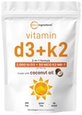 Micro Ingredients ויטמין D3 2,000 IU + K2 MK-7 50 mcg, 300 Softgels | שמן קוקוס בתולה | תמיכה של 2in-1 | Easy to Swallow, non-GMO