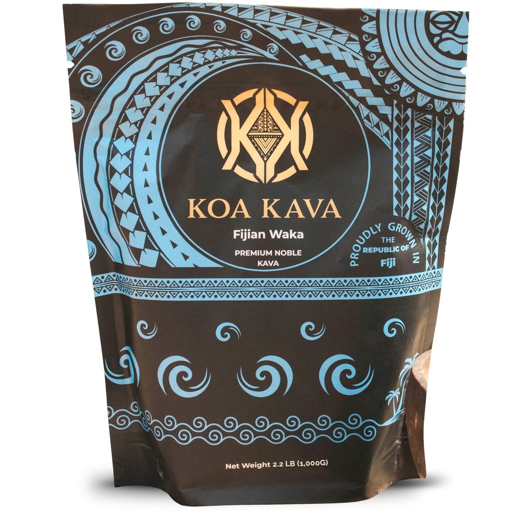 Koa Kava Fiji Kava אבקת - Premium Noble Loa Waka Root Balanced ו Mellow Feel (1 KG, 2.2LB)