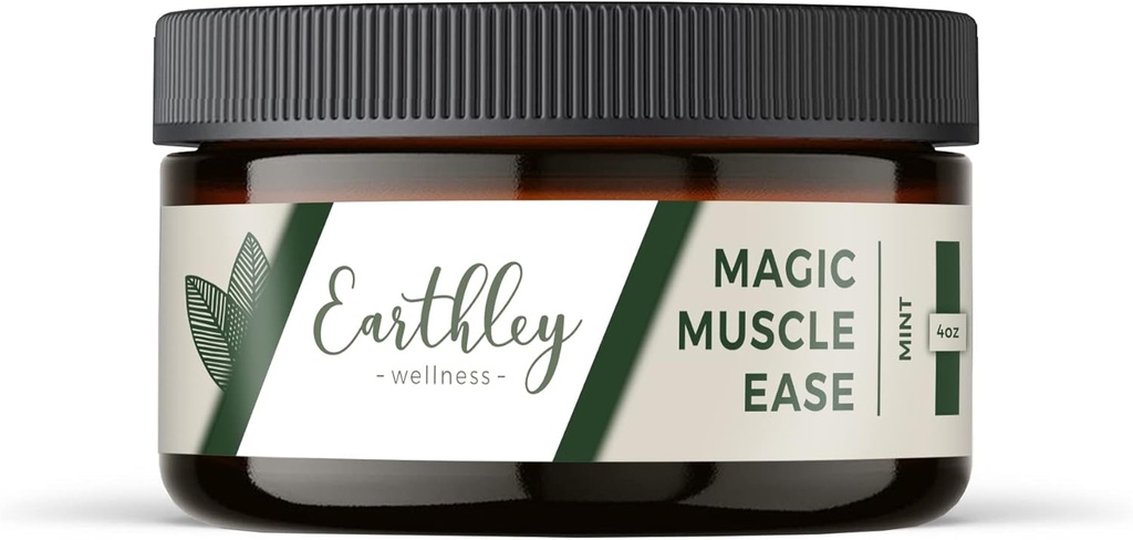 שריר הקסם של כדור הארץ Ease, Magnesium & Arnica Lotion to Soothe Sore השרירים, Fast-Absorbing הקלה עבור Cramps, Tension & Post-Workout Recovery (4oz, Mint)