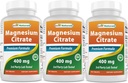 Best Naturals Magnesium Citrate (Citrato de Magnesio) 400 מ"ג 250 טבליות (400 מ"ג של Magnesium per 2 טבליות)