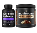 NutraChamps Liver Detox & Mushroom אבקת קוגניציה, Detox & Immunity Bundle