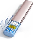 Vaydeer 7 Day שבועי גלולות מארגנת, Metal Travel Pill Case, תיבת גלולת גלולות מעולה יומי עבור תוספי מזון, גלולות, ויטמינים ותרופות (Rose Gold)