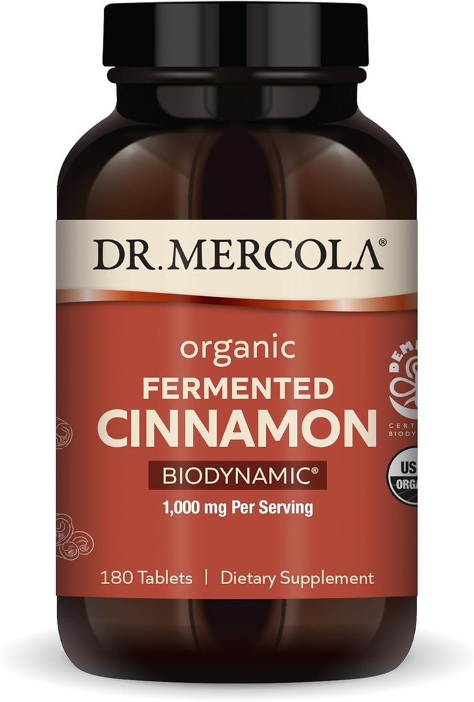 ד"ר מריקולה ביודינמי אורגני פרמנטed Cinnamon - תומך בבריאות מטאבולית - High-Flavonoid Cinnamon Extract - USDA אורגני, non-GMO, Gluten-Free & Soy-Free - 180 טבליות