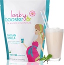Baby Booster Tahitian Vanilla Prenatal ויטמין תוסף וחלבון שקד, Caffeine חינם, All Natural, Vegetarian DHA, חלבונים גבוהים, Methyl Folate, ויטמין B, גדול עבור מחלת בוקר, 1 lb