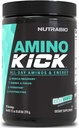 NutraBio Amino Kick - אבקת BCAA עם Caffeine טבעי - Amino Acids תוספת אנרגיה, הידרציה ושיקום - BCAAs, אלקטרוליטים ו Amino Acids - Baja Burst, 30 משרתים