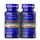 גאווה של Puritan's Pride Premium Super Power Melatonin 10mg Sleep Aid, תוספת תזונתית עבור Sound, Restful, & Longer Sleep Support, 4 חודשים אספקה, 120 קפסולות שחרור מהיר, 2 Pack (Packaging May Vary)