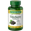 Nature's Bounty Sambucus Elderberry Herbal תוסף, שחרור מהיר Softgels, 630 מ"ג לשרת, 120 הרוזן