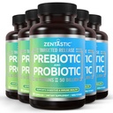 Zentastic Probiotics & Prebiotics תוסף - 50 מיליארד CFU - עבור בריאות Immune & נשים - 16 סטרינס - Shelf Stable - 300 נדחה לשחרר Veggie קפסולות