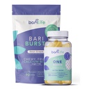 Bari Life Just One, Once Daily Bariatric Multivitamin with Iron (30 Tablet) ו-BariBurst Calcium Citrate Chews for Gastric Bypass, Gastric או Duodenal Switch (Sour Grape)