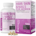 Bronson Hair, Skin & Nails with Biotin Extra Strength Vitamin Supplement for Women, 100 Capsules