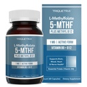 L Methyl Folate 1000 mcg Plus Methyl B12 Cofactor - Active 5-MTHF טפסים - תמיכה Mood, Methylation, Cognition - Highly Bioavailable Bioactive טפסים של ויטמין B9 & B12 (60 קפסולות - 60 משרתים)