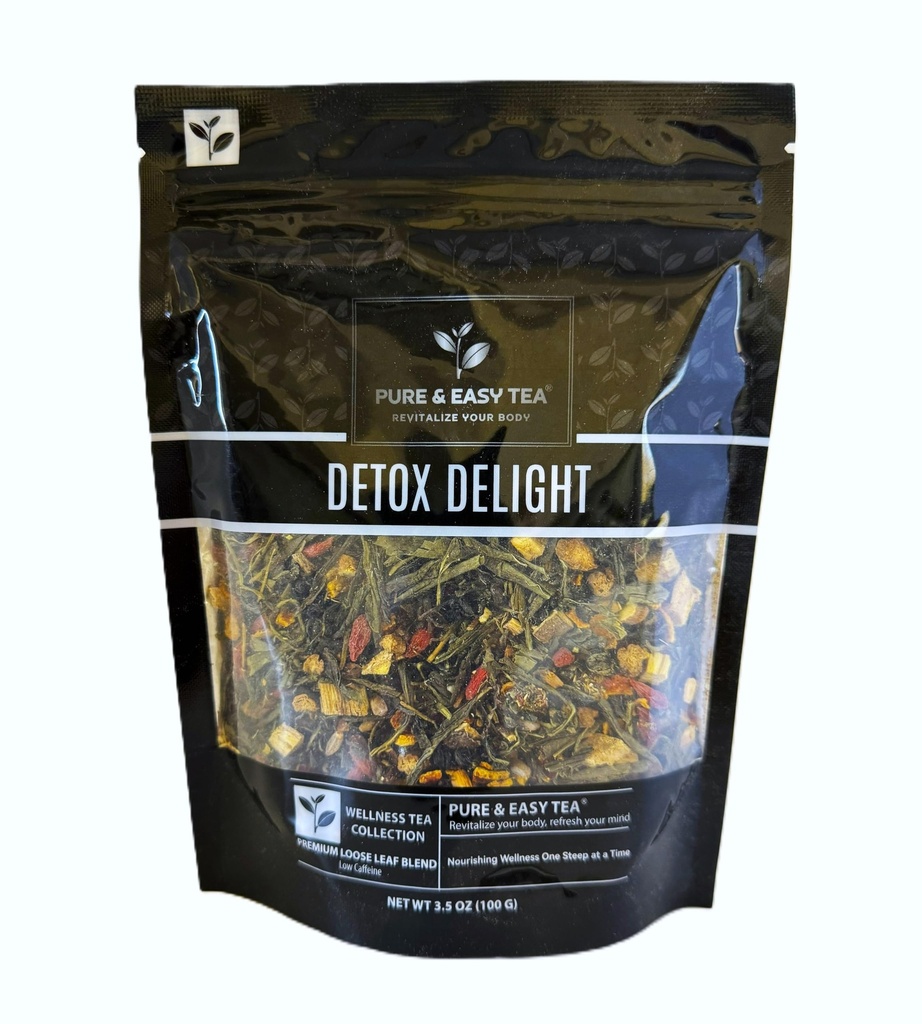 תה טהור וקל, Detox Delight, 30 יום Detox, תומך סלמינג בריא, Liver, Gut & קולון ניקוי, מתקדם גוף מלא כדור, 100g / 3.5oz