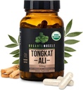שרירים אורגני טונגקאט עלי לגברים, 500 מ"ג - Pure & Potent USDA Eurycoma Longifolia Root Supplement 60 Count - Wild Grown Men's Health הורמון תמיכה עבור ביצועים זכרים, Drive & Energyzer