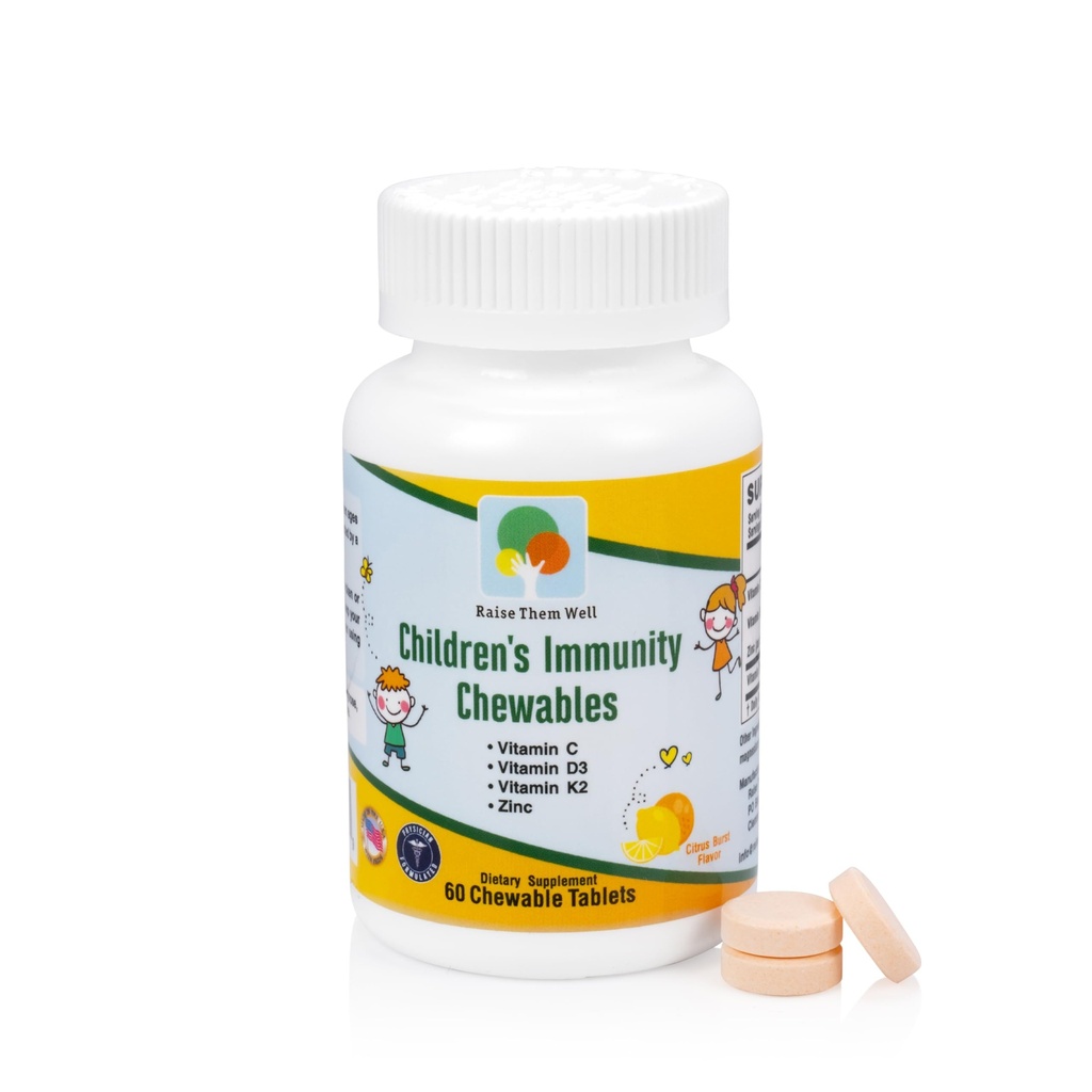 לגדל את הילדים ויטמין C & Immune תמיכה, Citrus Chewables לילדים, Imm טבעי Booster עם Zinc & Elderberry + ילדים ויטמין PDF, דוקטור פורמולה, 60 טבליות טאי סטייל