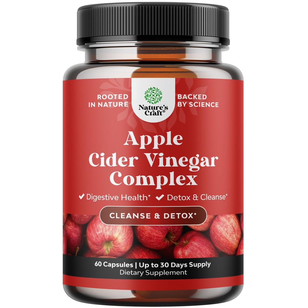 ניקוי של Apple Cider Vinegar כמוסות - ACV ניקוי ו- Detox Pills for Gut and Digestive Health with Slimming Cayenne - תוספת כוח ACV קפסולות עבור Gut ניקויse ו- Full Body Detox (30 משרתים)