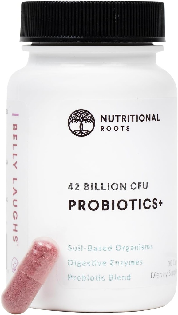 שורשים תזונתיים - פרוביוטיקה + - Soil- Based Organisms, Probiotics, Prebiotics - Enzymes - Delay Release - Dietary Supplement - 1 חודש אספקה - 30 קפסולות